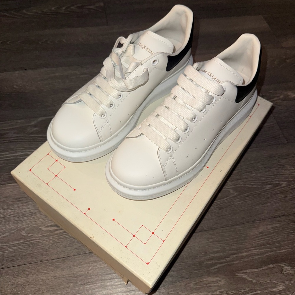 Alexander McQueen White Sneakers with Black Detail